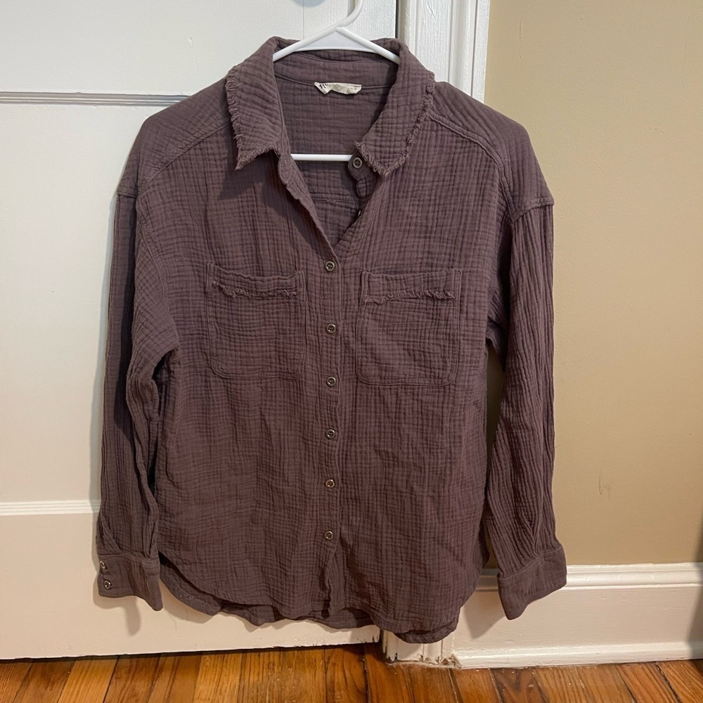 Women’s Brown Button-Up Shirt